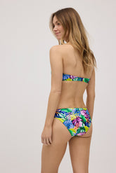 Cueca biquíni estampado tropical